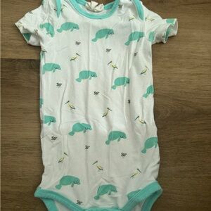 Kyte BABY Sea Green and White Bodysuit